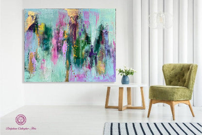 48 x 60 Original Abstract Painting, Contempory Art - Delphine Callegher Art